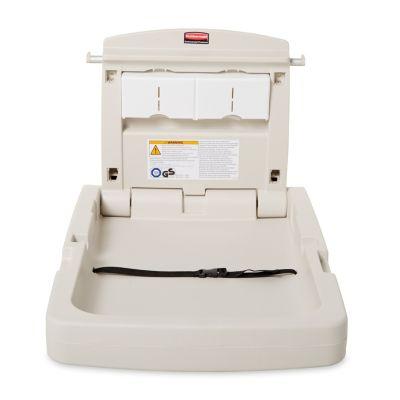 Rubbermaid® Baby-Wickelstation, vertikal, Wandmontage, bis 22,7 kg, B 866 x T 584 x H 101,6 mm, Polypropylen, platin