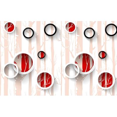 Fototapete PAPERMOON "Muster mit Wald", bunt, B:3,5m L:2,6m, Vlies, Tapeten