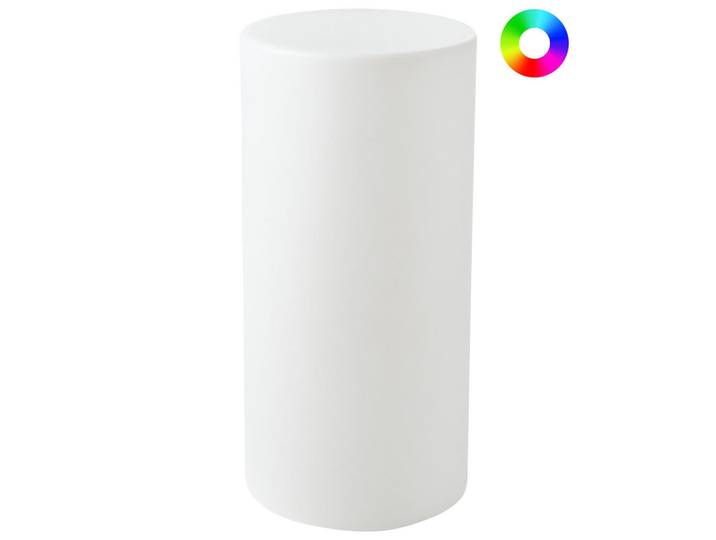 Beliani Led-Lampe Weiß Piedra, Kunststoff, LED integrated, 36x78x36 cm, Lampen & Leuchten, Außenbeleuchtung, Außenleuchten