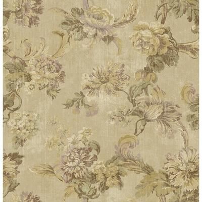 Seabrook Designs Marta Floral Trail Unpasted Wallpaper