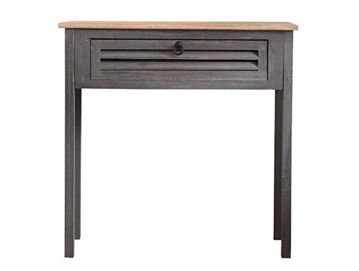 Rebecca Mobili Konsolentisch für Eingang, Sekretär im Vintage-Stil mit 1 Schublade, Holz Blau Grau, als Einrichtung Eingang Schlafzimmer Haus – Maße: 75 x 75 x 30,5 cm (HxLxB) – Art. RE4557