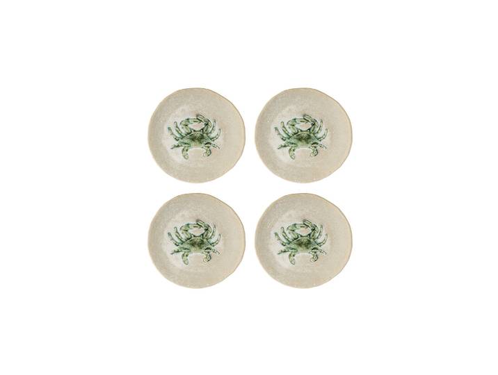 Lot de 4 assiettes Ø13 cm en grès vert Hadden
