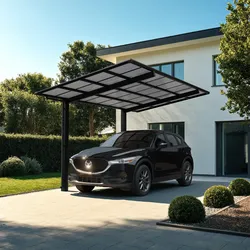 Ximax Aluminium Carport Linea Typ 60 556 x 273 cm 75 kg/qm Schwarz