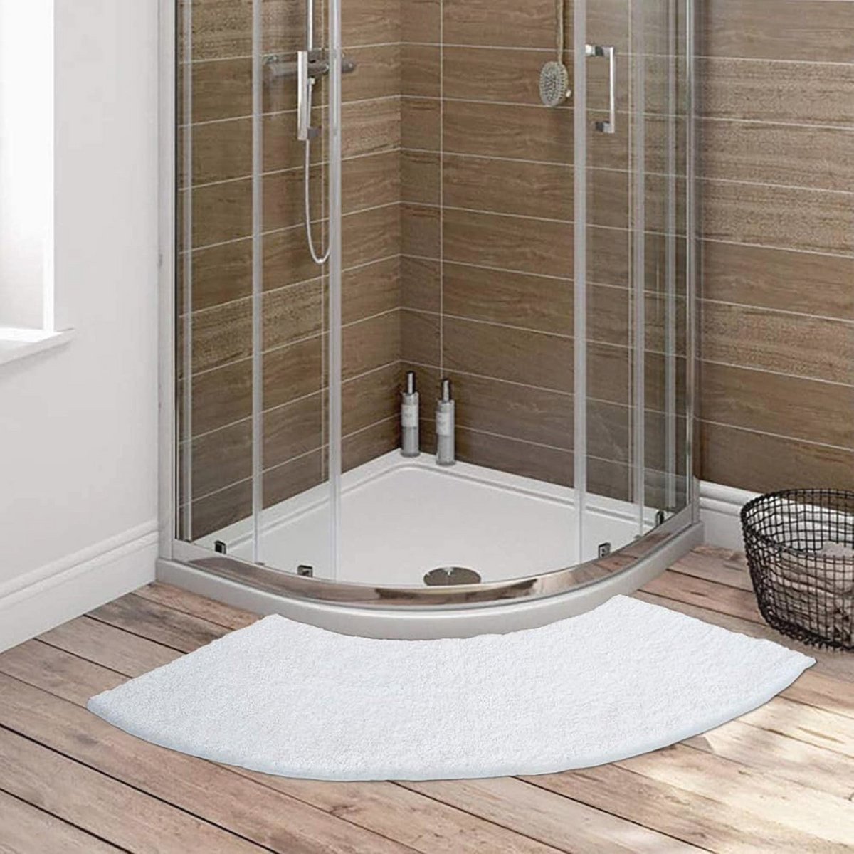 Allecto Premium Hoekdouchemat Antislip Microvezel - Wasbare Badmat voor Kwadrant Douche
