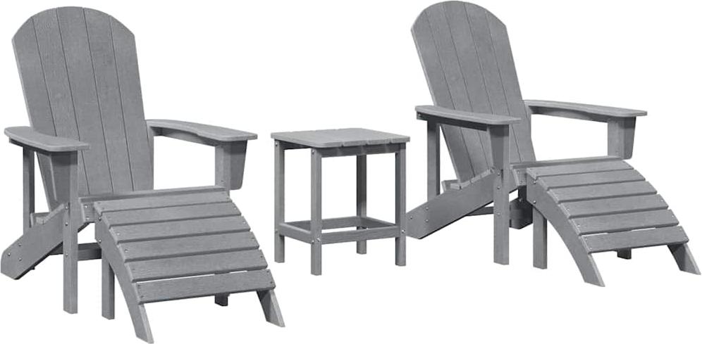 vidaXL Gartenstuhl 3 stk. Hellgrau Polyethylen