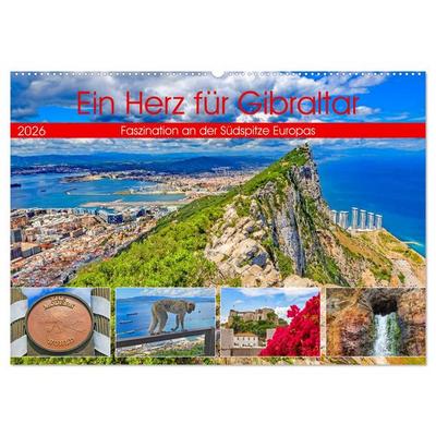 Ein Herz für Gibraltar (Wandkalender 2026 DIN A2 quer), CALVENDO Monatskalender