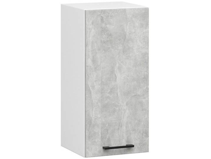 Meuble de cuisine haut AKORD W30 OLIWIA modulable Blanc 30 cm 1 porte façade Béton 2 étagères 30x30x58 cm