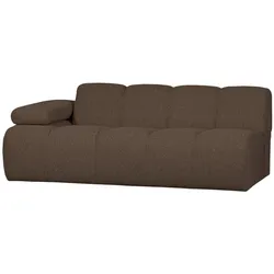Modulsofa Mojo Bouclé-Stoff, modern flexibel mit verstellbarer Armlehne, braun, 2-Sitzer Links