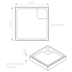 Neuesbad Wannenträger für Laufen Platina 90x90x6,5 SD90316
