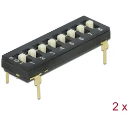 DELOCK DIP-Schalter Tri-State 8-Stellig 2,54mm Rastermaß THT