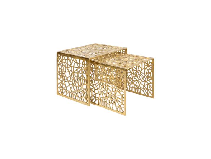 2er-Set Beistelltisch „Abstract“ Gold Invicta Interiors