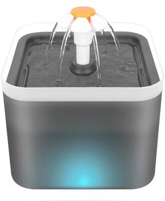 Uplifted Finds Ultra Silent Pet Fountain With LED Lighting And Activated Carbon Auto Filter Water Dispenser For Cats And Small Dogs gray