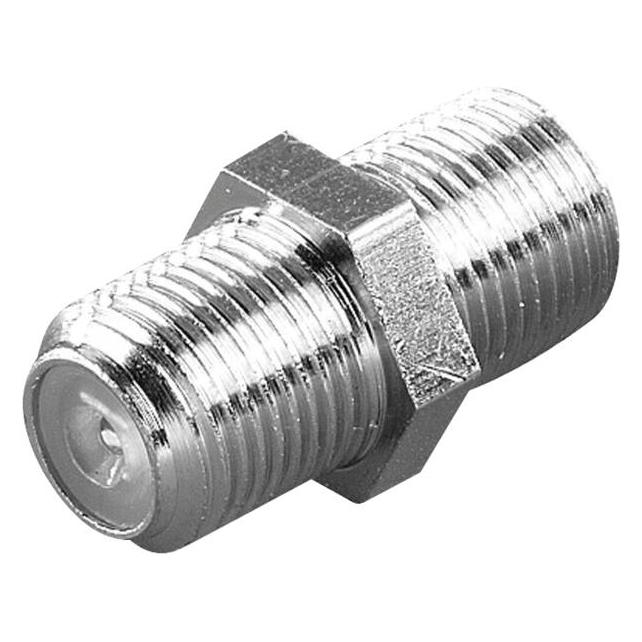 Vivanco Doppelte F-Buchse zum direkten Anschluss zweier F-St. 2 Stück - Silber (Stecker und Verbinder) (VVSATADAPTMMF)