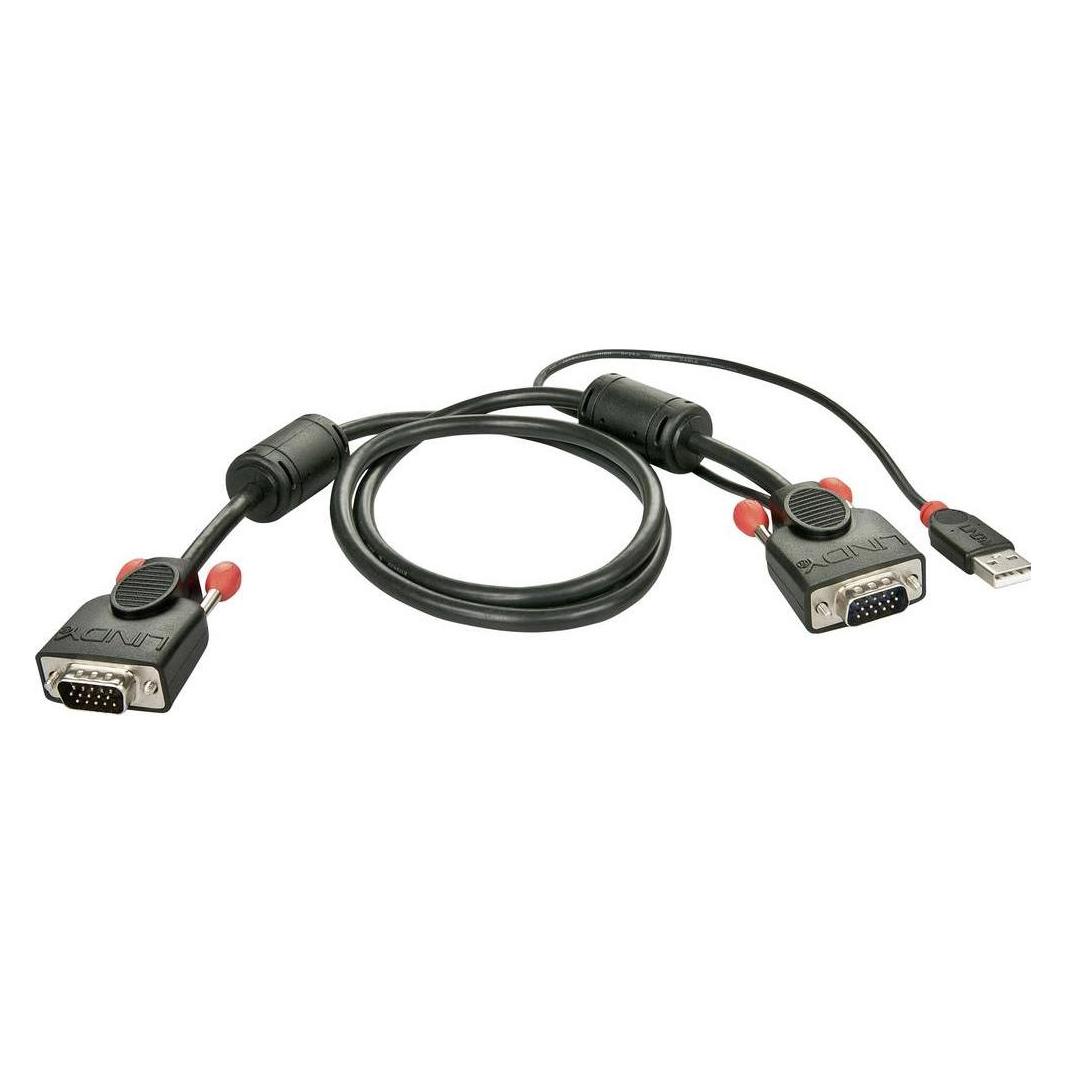 Lindy KVM Systemkabel KVM Switch Combo Serie USB 1m. HD15M - HD15M+USB-AM, 1m (33770)