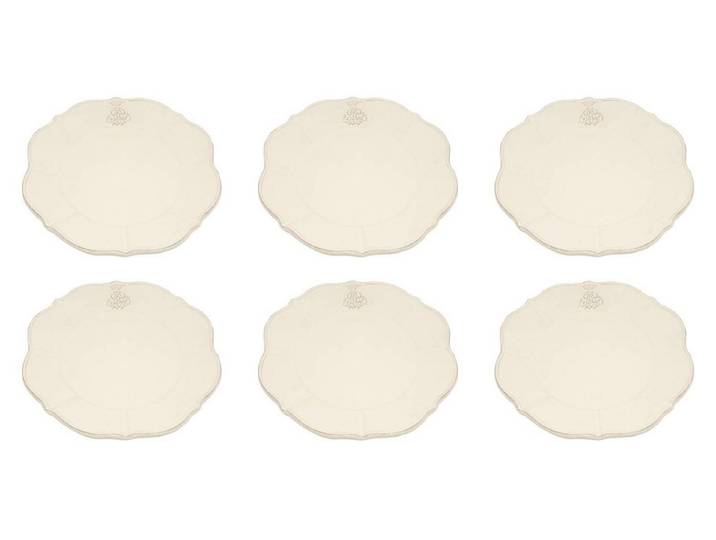 Virginia Casa Speiseteller Corona, Spülmaschinengeeignet, Weiß, Krone, H: 1cm