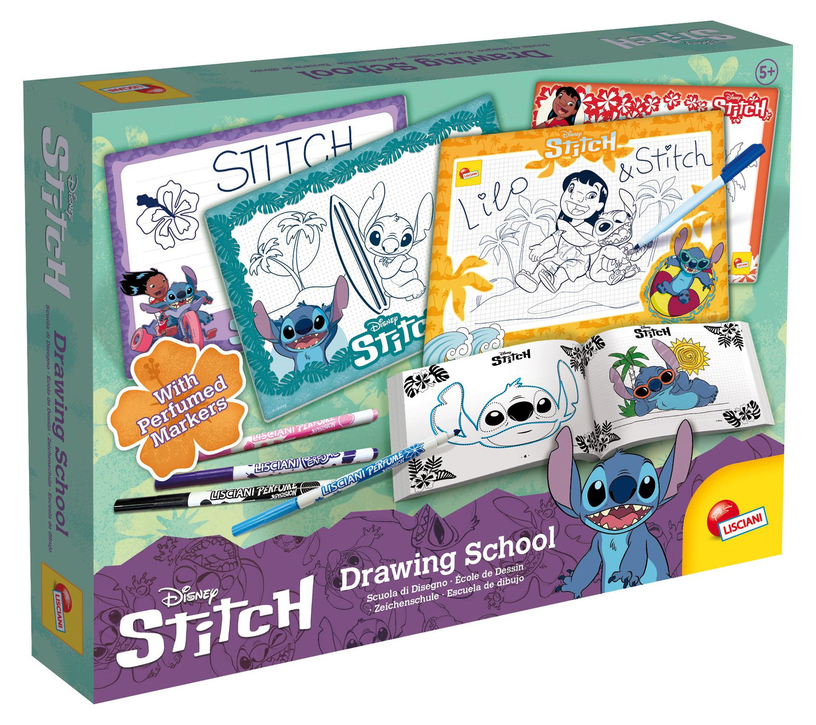 Lisciani Disney Stitch Tekenschool met geurige stiften voor kinderen