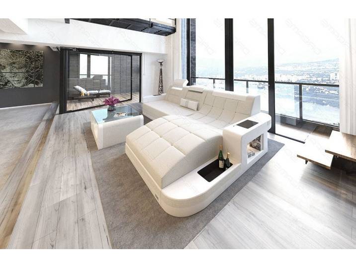 Couch Wave L-Form in Stoff