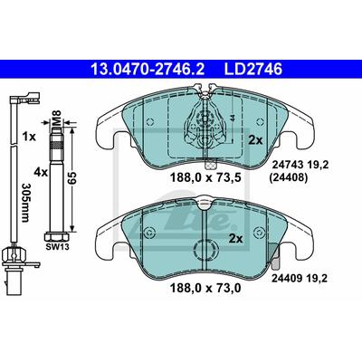 ATE Bremsensatz, Scheibenbremse 1420-22681 Vorderachse belüftet 320mm 30mm für VAG