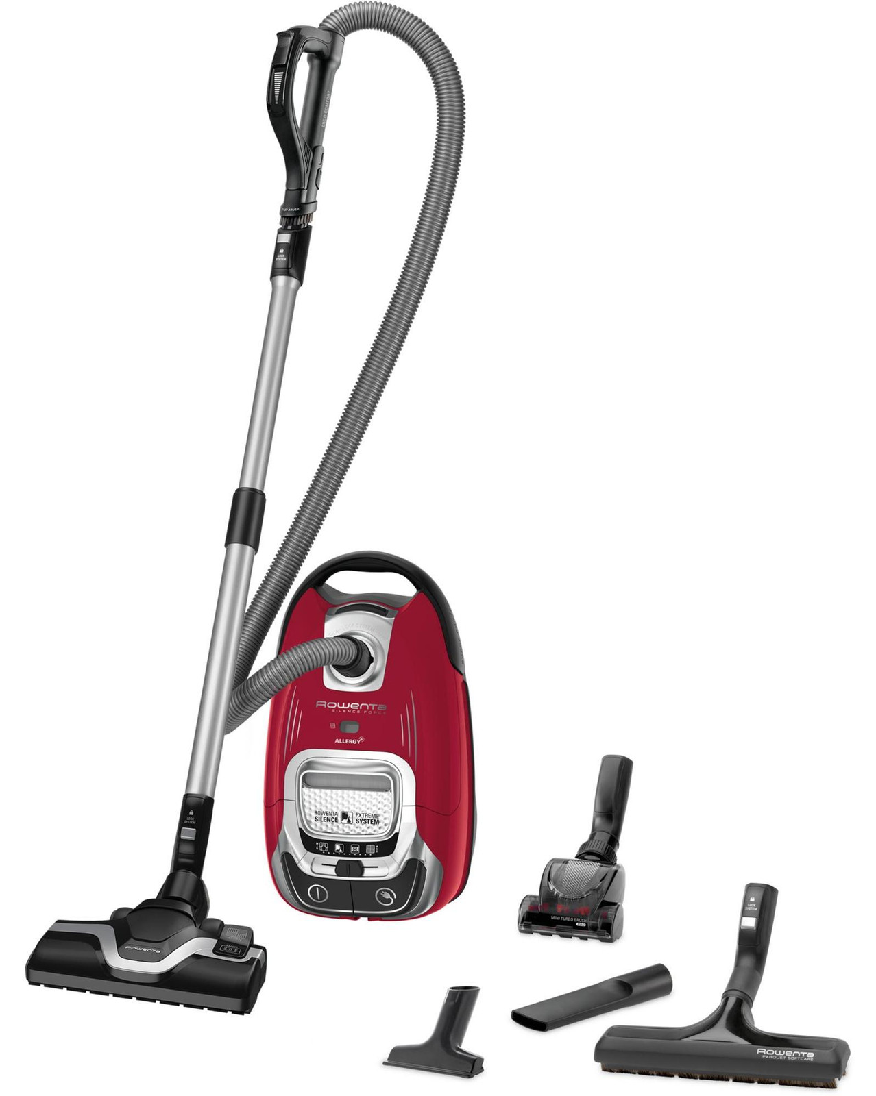 Rowenta Silence Force Allergy+ RO7473 stofzuiger rood/zilver