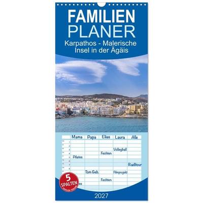 Familienplaner 2027 - Karpathos - Malerische Insel in der Ägäis mit 5 Spalten (Wandkalender, 21 x 45 cm) CALVENDO