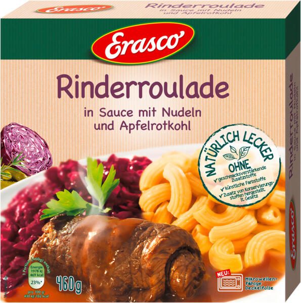 Erasco Rinderroulade in Sauce mit Nudeln und Apfelrotkohl 3336732005
