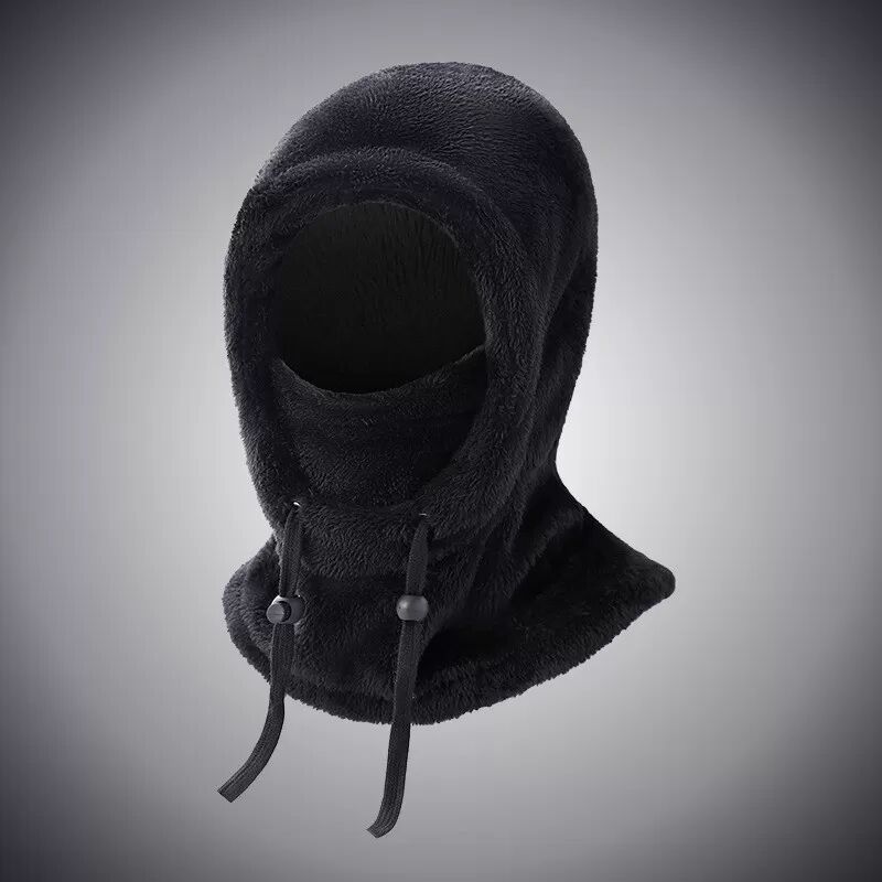 INF Fleecegefütterte, dicke Sturmhaube - Winddichte Outdoor-Radmütze Schwarz