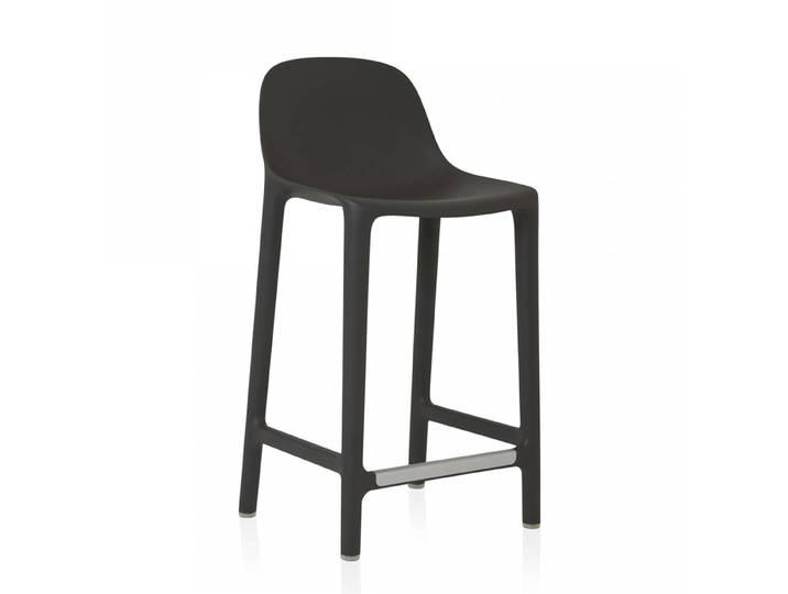 EMECO BROOM COUNTER STOOL tabouret H 85 cm (Gris foncDark green - Polypropylène et fibre de bois recyclé)