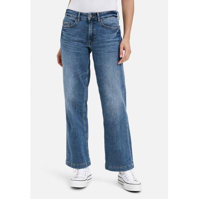 Weite Jeans SMITH & SOUL, Damen, Gr. 31, Länge 32, blau (denim), Denim/Jeans, Material: 94% Baumwolle, 6% Elasthan, Abriebeffekte, weit, Jeans