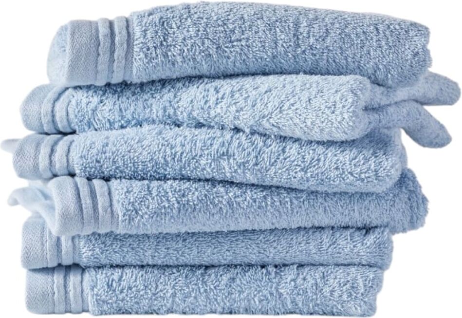 Utility Lot de 6 serviettes de toilette coton uni 50x80cm bleu Bleu 80x50x50cm