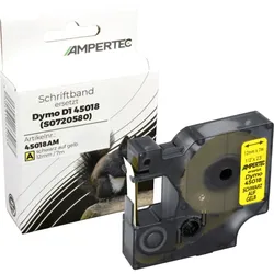 Schriftband kompatibel zu Dymo D1 45018 (S0720580) schwarz auf gelb  12mm x 7m