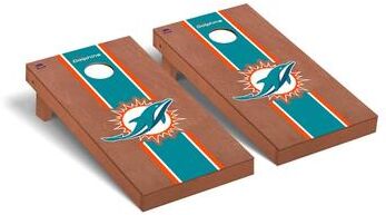 Skip's Garage Miami Dolphins NFL Football Rosewood Cornhole Board Set 2