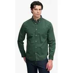 Superdry für Herren. M4011194A Garment Dyed Hemd grün (M), Lässig, Baumwolle, Langarm