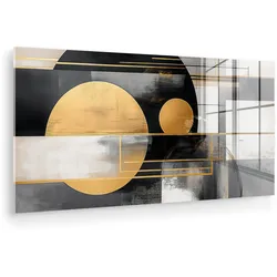 ACRYLGLASBILD Abstrakt - Gold - Silber - Formen - Ästhetisch - Modern 120x60 cm