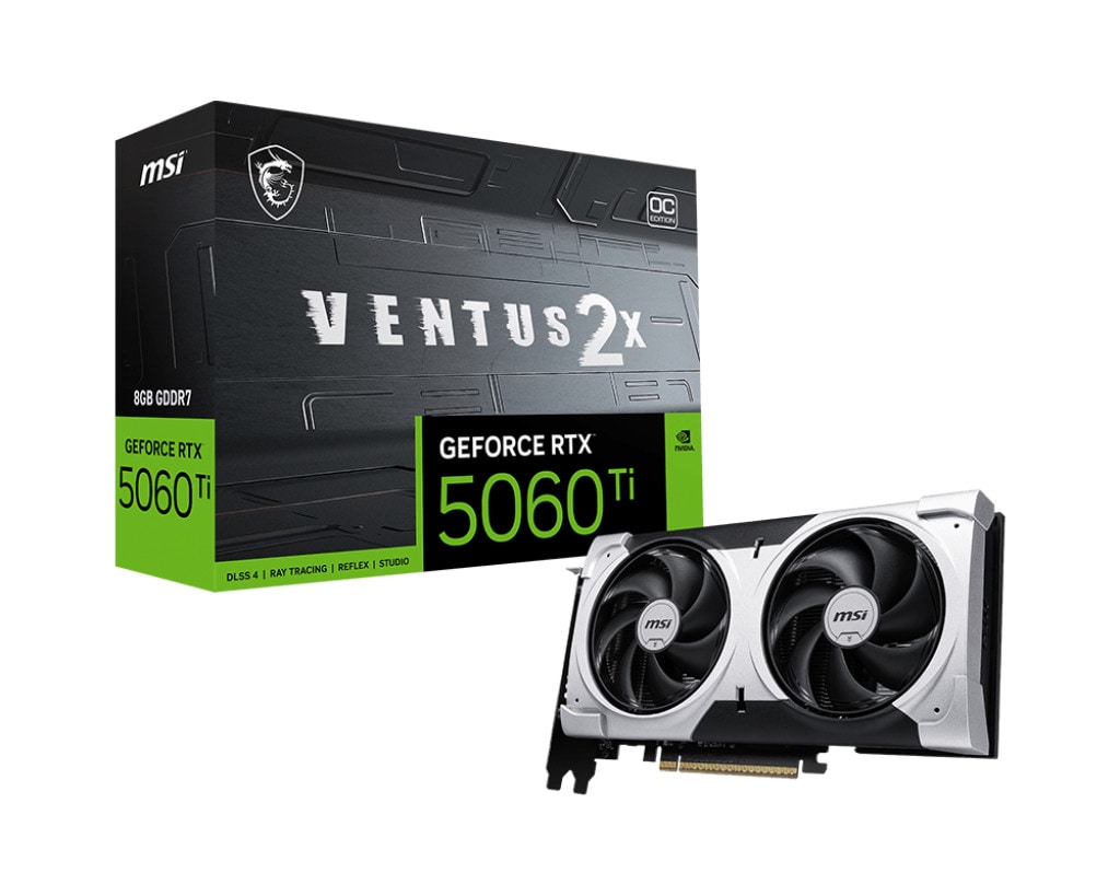 MSI GeForce RTX 5060 Ti GAMING VENTUS 2X OC PLUS Grafikkarte 8 GB