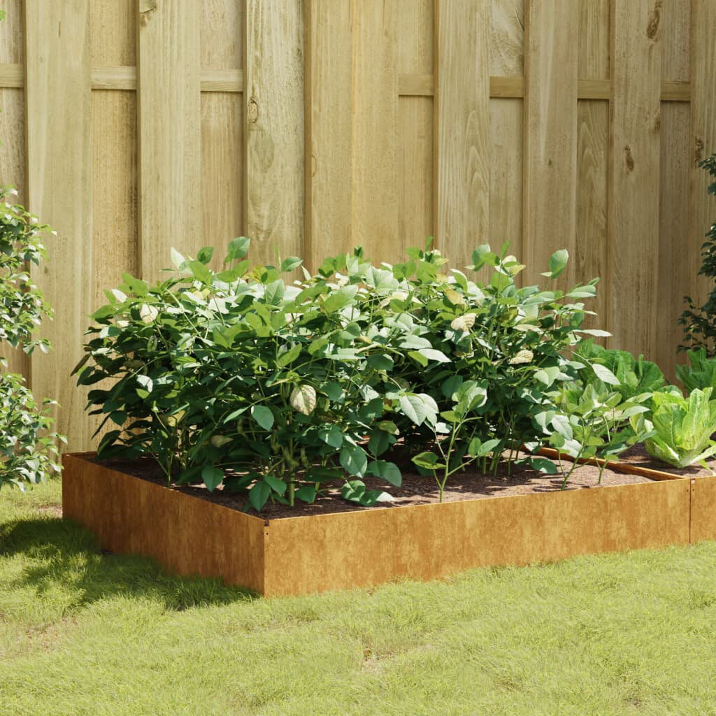 Rio Almarene Outdoor Raised Garden Bed Rusty 33.5cm H x 100cm W x 100cm D