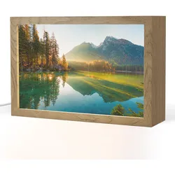 TISCHLEUCHTE See - Wald - Berge - Natur - Sonne - Landschaft 30x20 cm