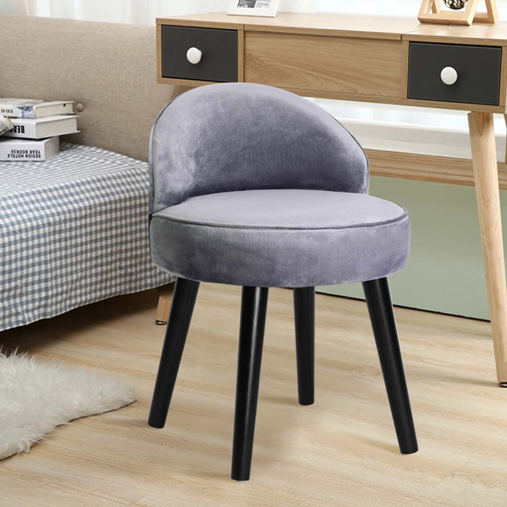 Etta Avenue Benji Solid Wood Accent Stool Grey 68cm H X 49cm W X 49cm D