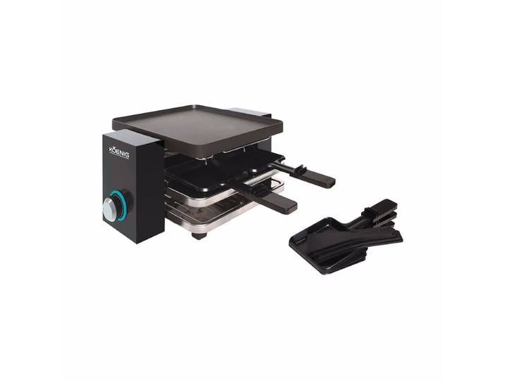 Koenig Raclette-Grill Piano Noir 4 Raclettegerät – Raclette Ofen/Raclette Grill – schwarz / chrom