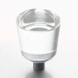 Möbelknopf Glas Edelstahl 30mm, Kristall klar