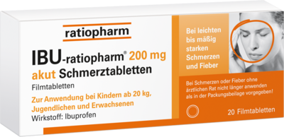 ratiopharm GmbH IBU-RATIOPHARM 200 mg akut Schmerztbl.Filmtabl. 20 St 00984723