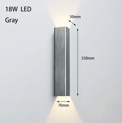 Inspire Curations Modern Aluminum 12W 18W LED Wall Sconce 18w Gray Body warm White (2700 3500k)