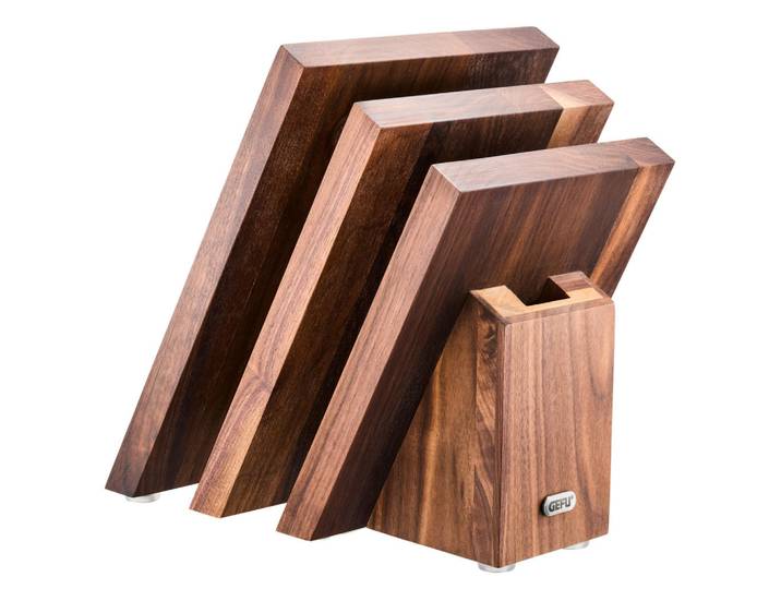 Gefu Messerblock Enno, Braun, Holz, Walnuss, 21.5x22.5x16.5 cm, Kochen, Küchenmesser, Messersets