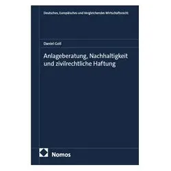 Anlageberatung, Nachhaltigkeit und zivilrechtliche Haftung, Fachbücher von Daniel Goll