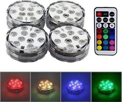 Snug & Styled Remote Control RGB Underwater LED Pool & Vase Lights Pack Waterproof Submersible Lamps Remote Control RGB Underwater LED Pool & Vase Lights Pack Waterproof Submersible Lamps