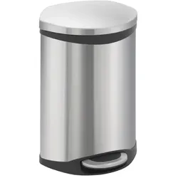 Treteimer EKO Shell Bin 10 L Edelstahl matt Mülleimer mit dämpfenden Deckel und Kunststoffinneneimer