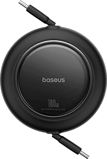 Cable USB-C - Baseus Free2Pull, Retráctil, Tipo C a C, de 200 cm, Universal, 100W, Negro Cluster