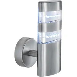 LED Wand Spot Lampe Leuchte Silber Edelstahl Außen Veranda Terrasse Beleuchtung