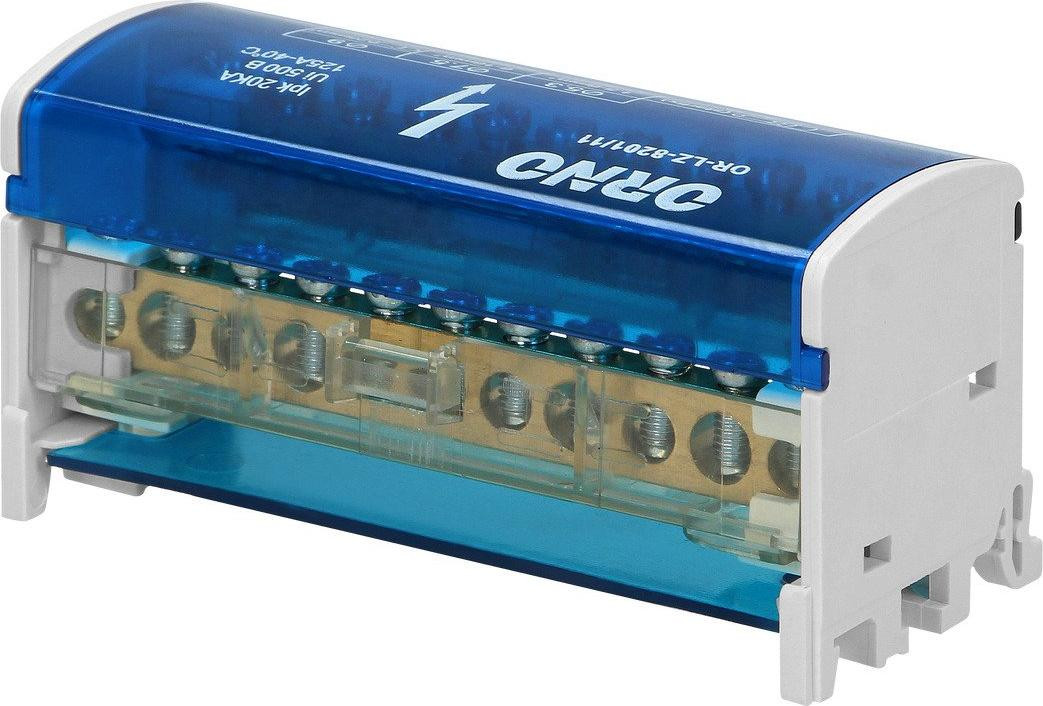 ORNO Verdeelblok met 2 rijen en 11 draden, type OR-LZ-8201/11
