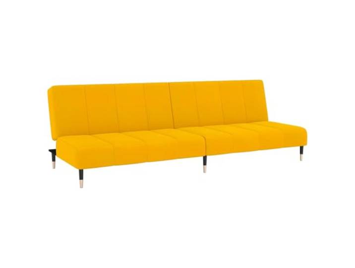 Makastle SchlafSofa Couch 2 Sitzer Gelb Samt