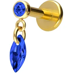 Titan Labret mit Innengewinde KRISTALLOVAL